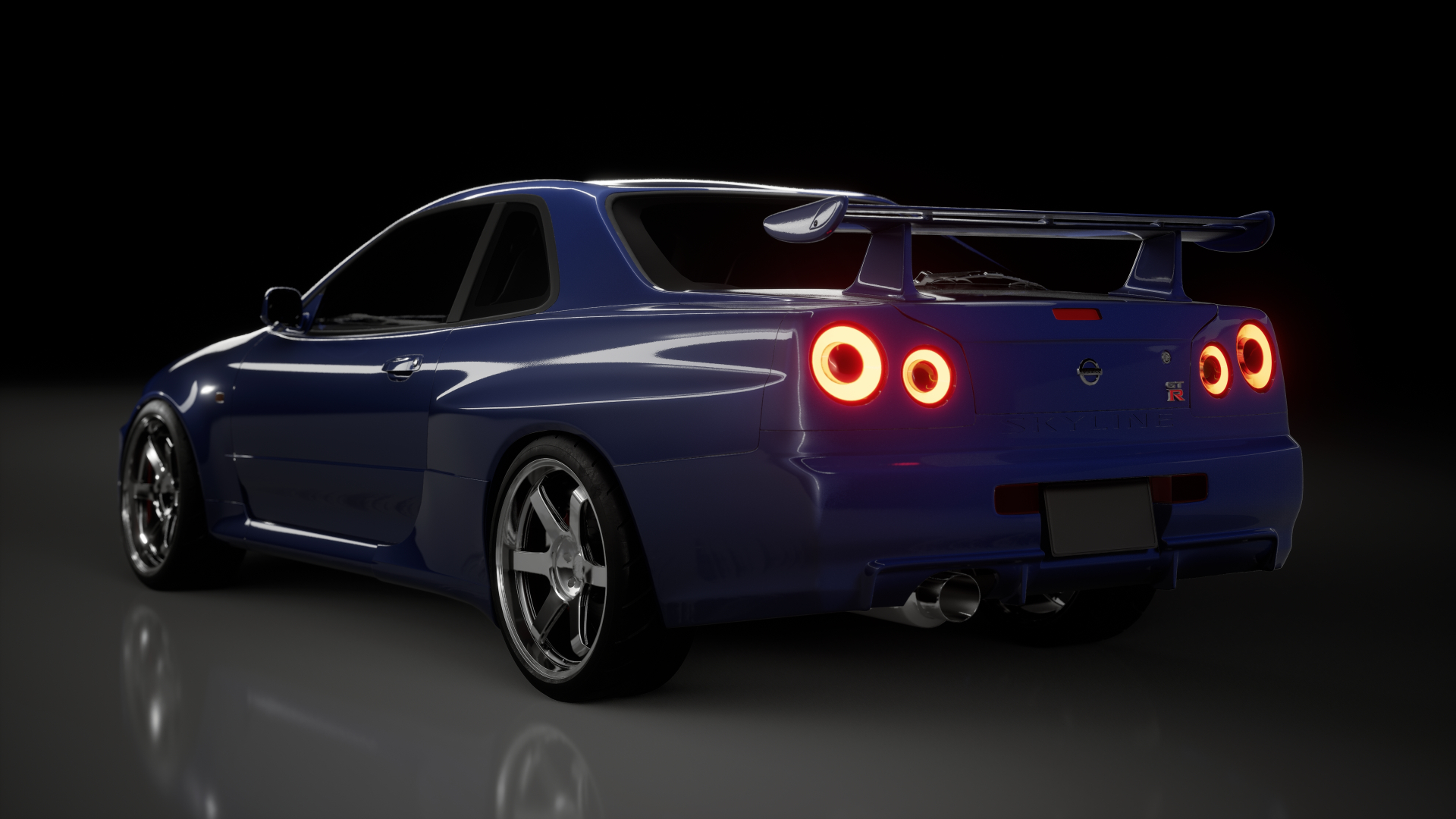 Skyline R34 Top Secret — Rear